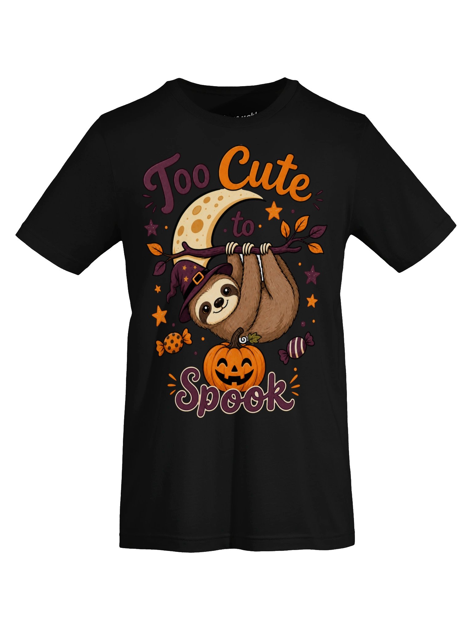 Too Cute to Spook Sloth Halloween Tee product image (41)