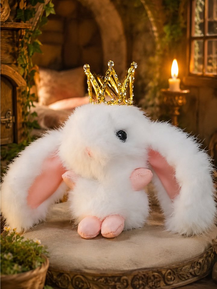 The Armored Kingdom Crowned Snowflake White Snugglehop Bunny Keychain-Soft & Squishable-Cuddly product image (1)