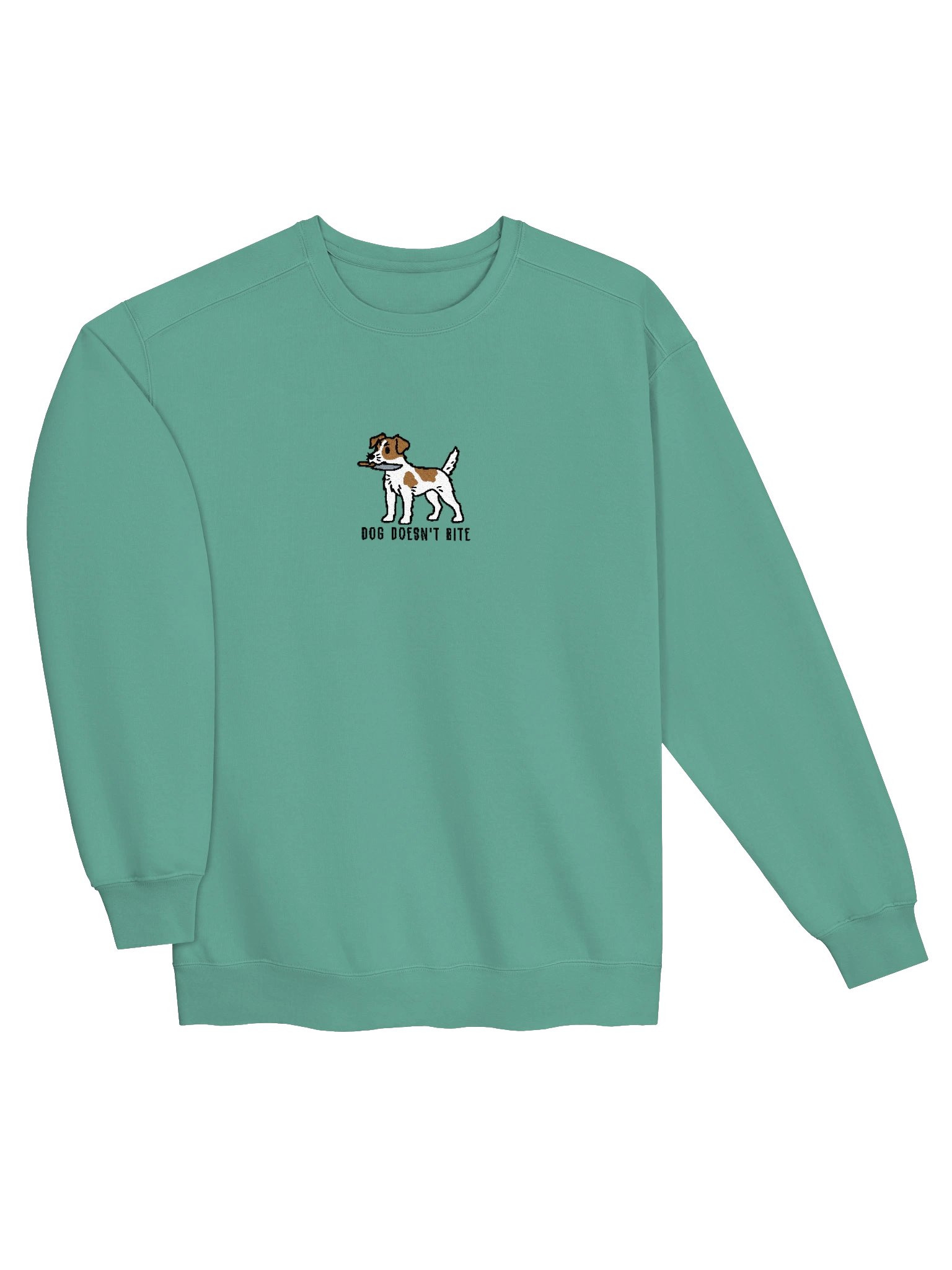 Dog Doesn't Bite Funny Chibi-Style Embroidered Premium Sweatshirt for Parson Russell Terrier(White & Tan) Owners product image (27)