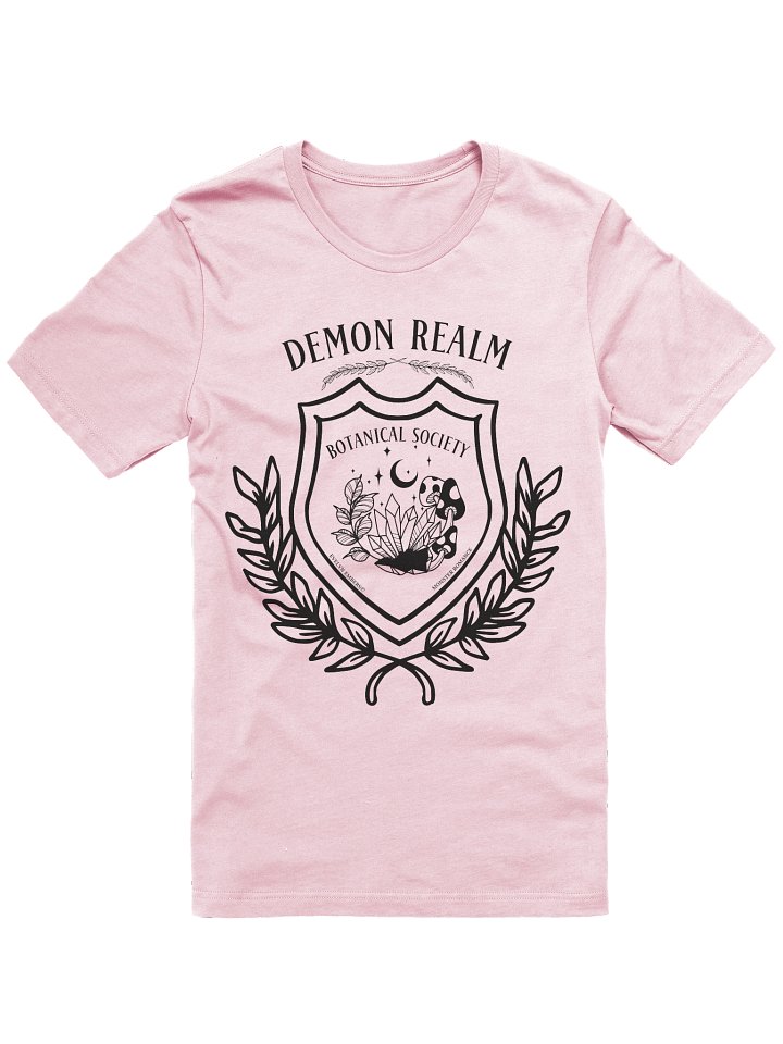 "Demon Realm Botanical Society" Bella+Canvas T-Shirt - black text on light colors product image (7)