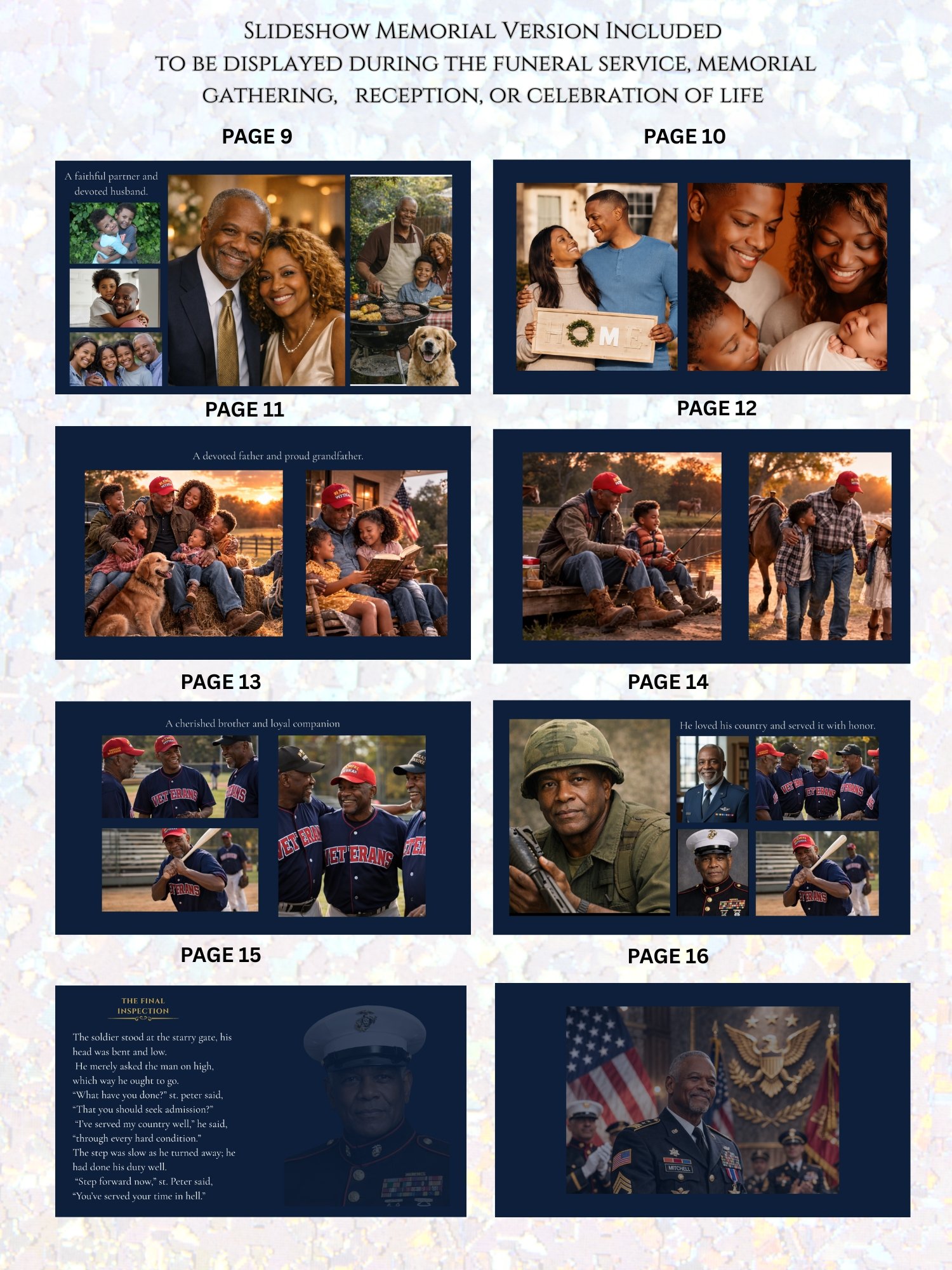 Ultimate Military Funeral Tribute Suite | 20-Page Magazine Program, Video Slideshow & Medal Guide product image (8)