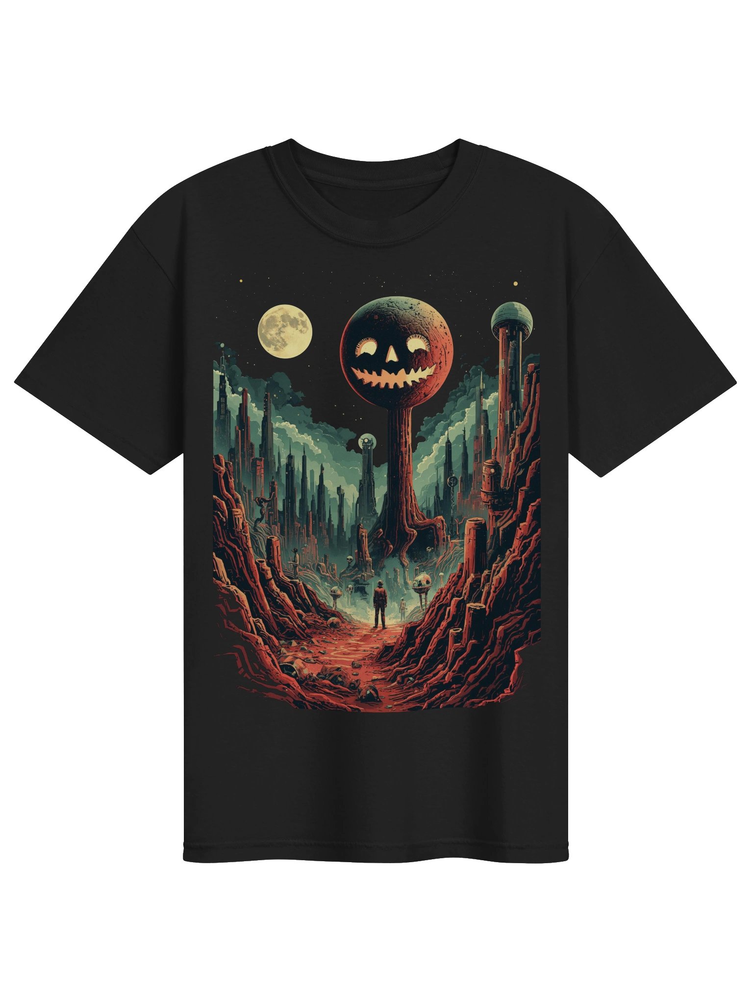 Pumpkin Moon Sci-Fi Heavyweight T-Shirt product image (1)