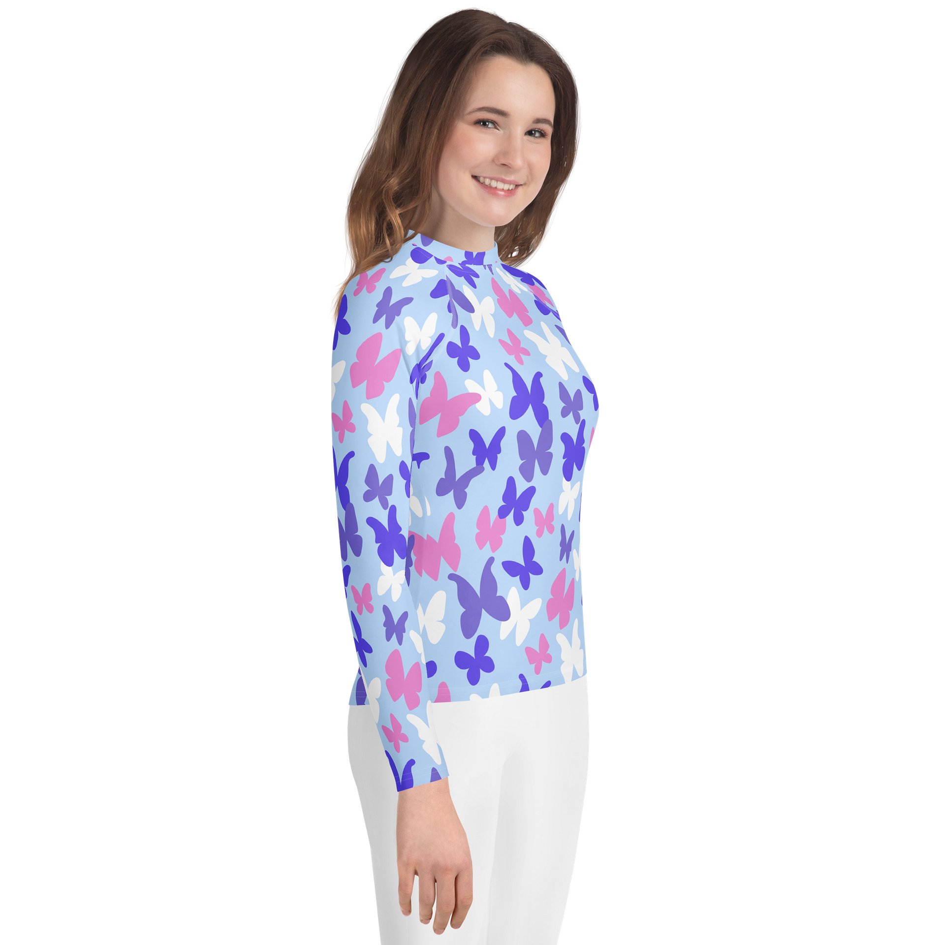 Pastel Butterfly Youth Rash Guard product image (4)