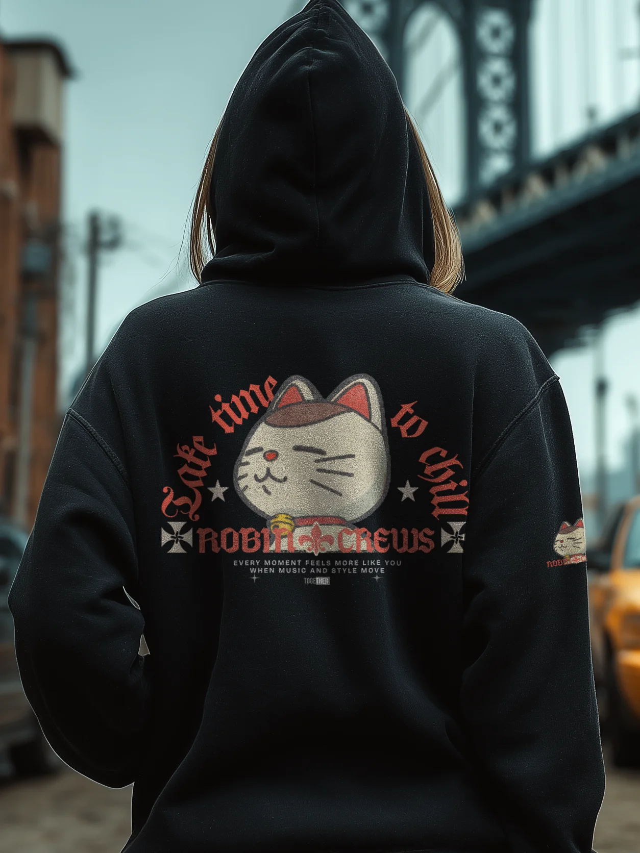 Cat Zip Hoodie with Chill Vibes product image (1)