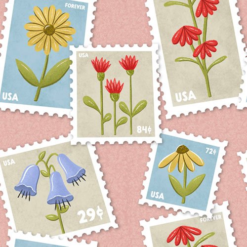 Wildflower Stamp Collage - Coming Soon!