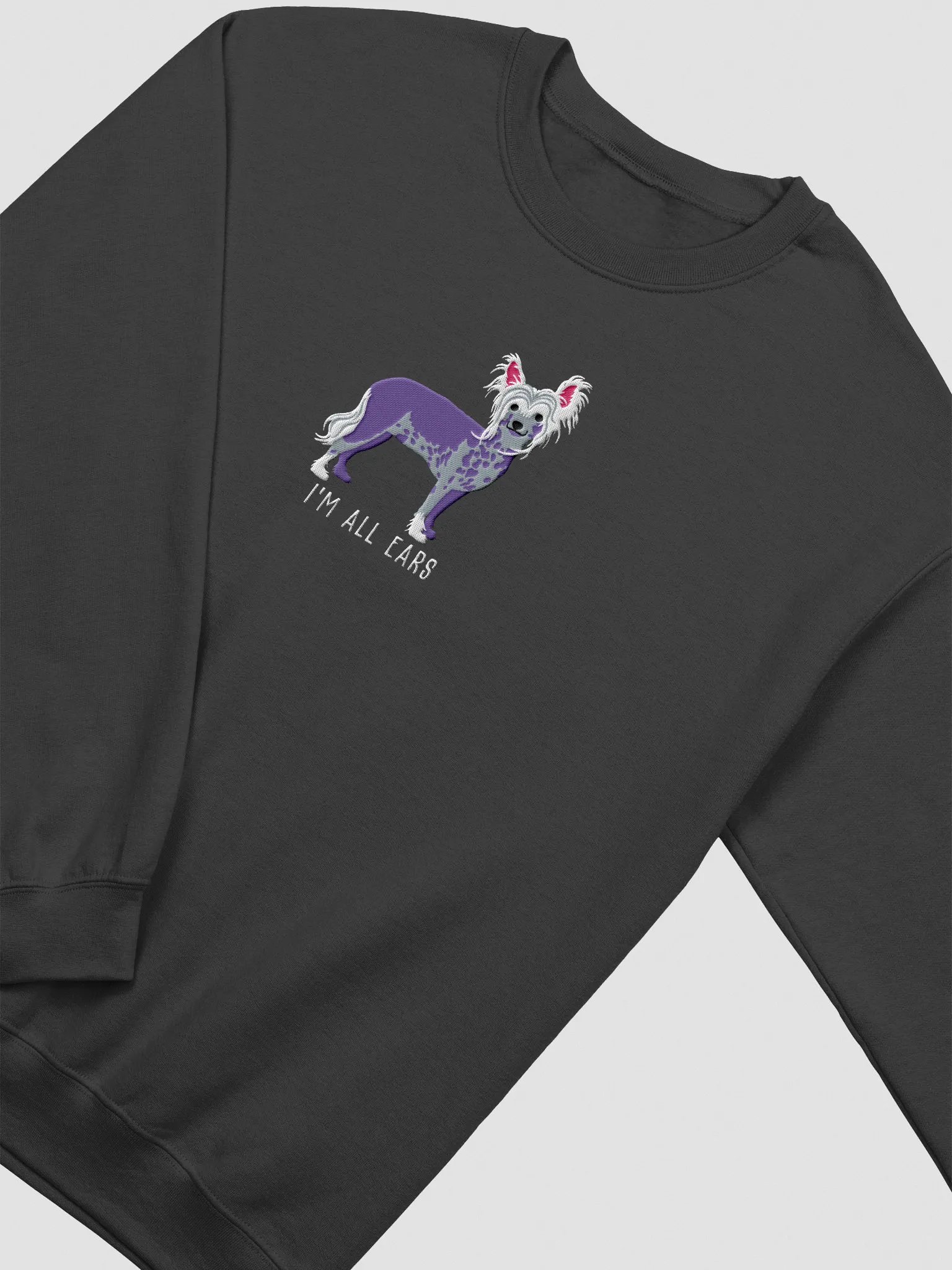 I'm All Ears Sweatshirt (Embroidered) of a Chinese Crested Dog product image (6)
