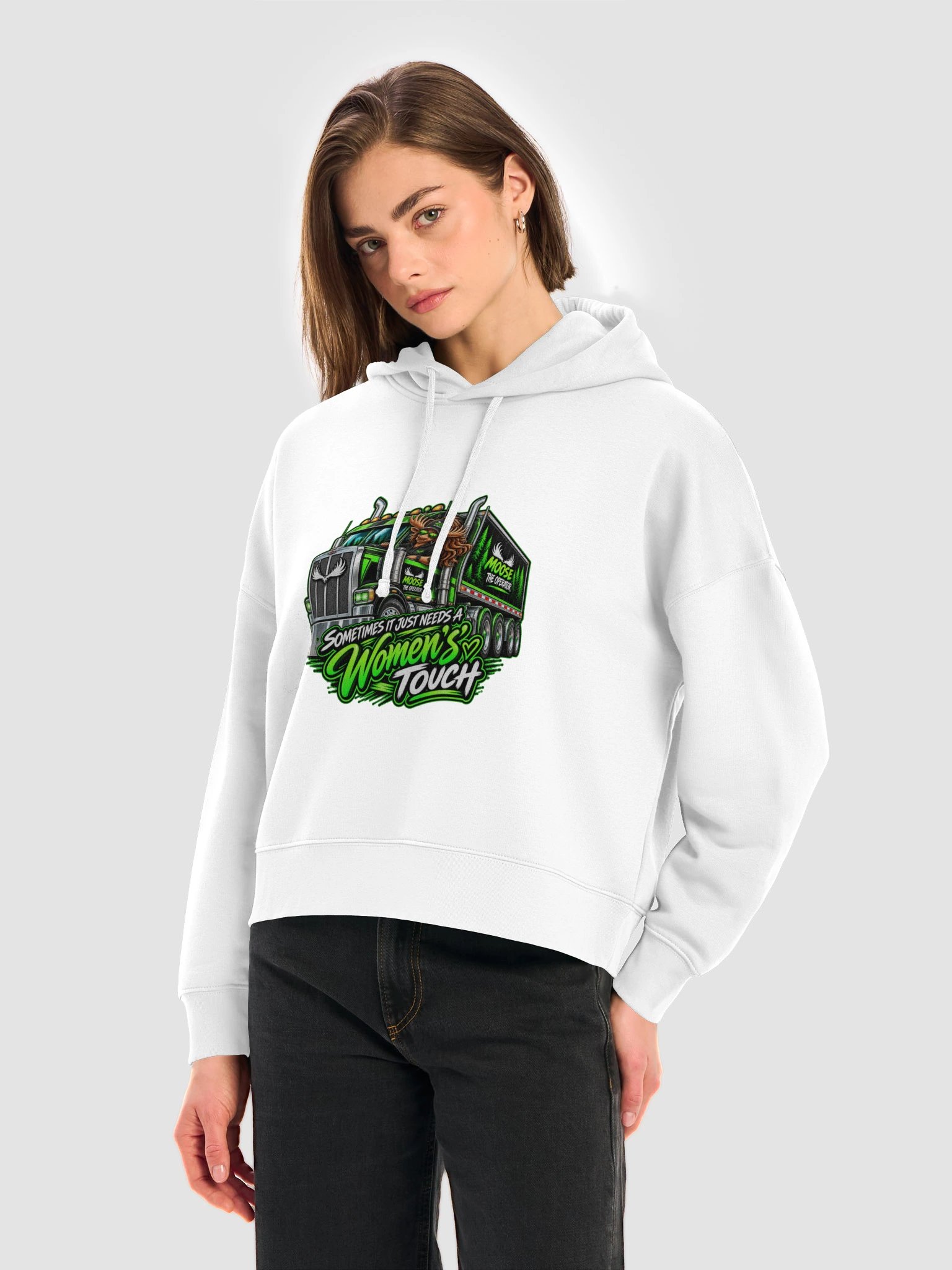 Moose Women's Touch Semi Truck Organic Hoodie product image (17)