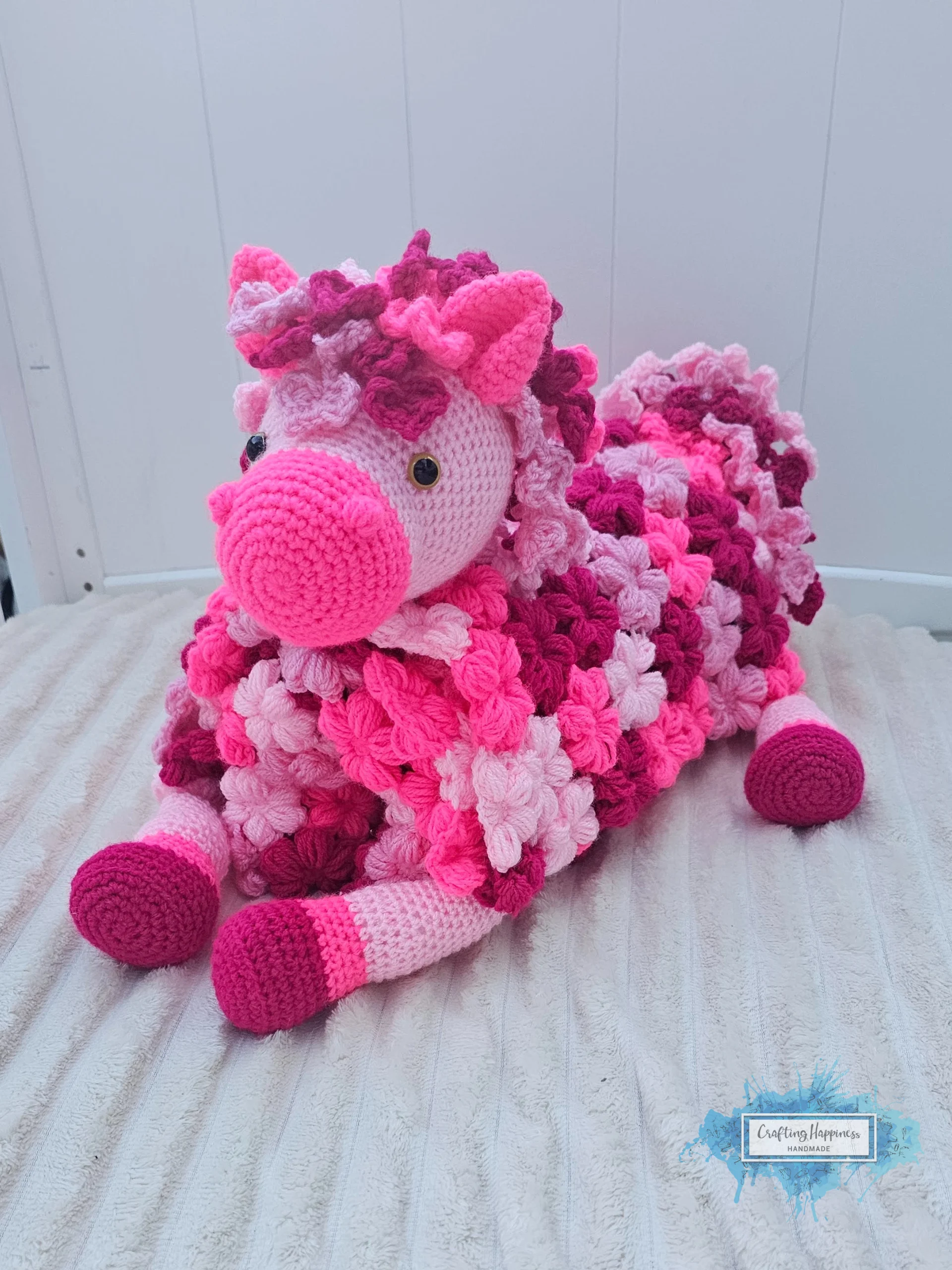 Pink Pony Baby Blanket Crochet Pattern | Folding Farm Horse Toy (PDF) product image (10)