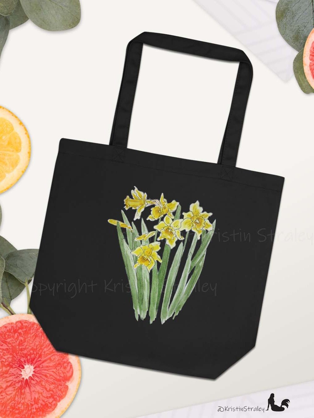 Daffodils Watercolor Art Print Eco Cotton Tote Bag product image (7)
