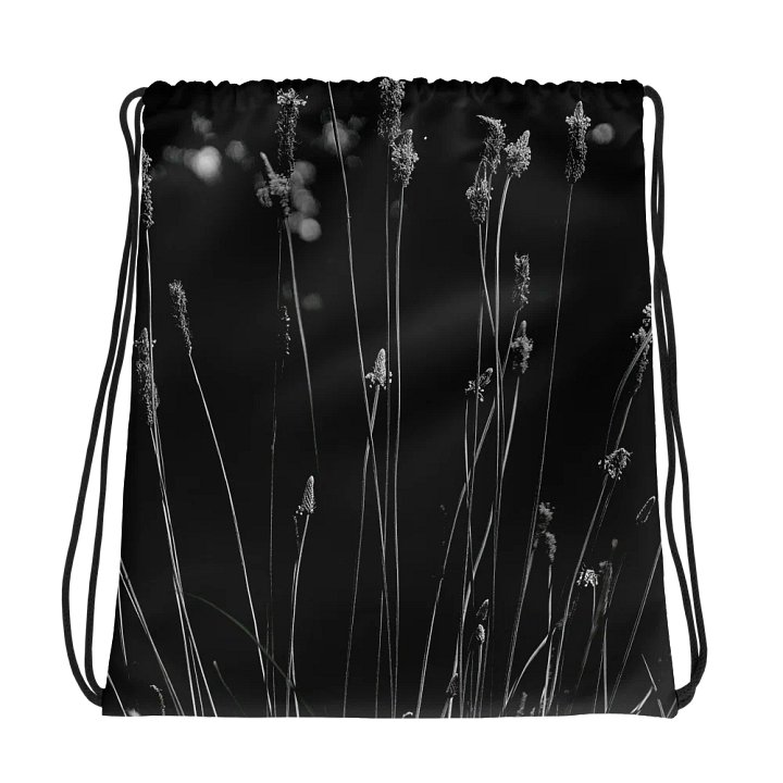 Drawstring bag - Wildflowers, monochrome product image (1)