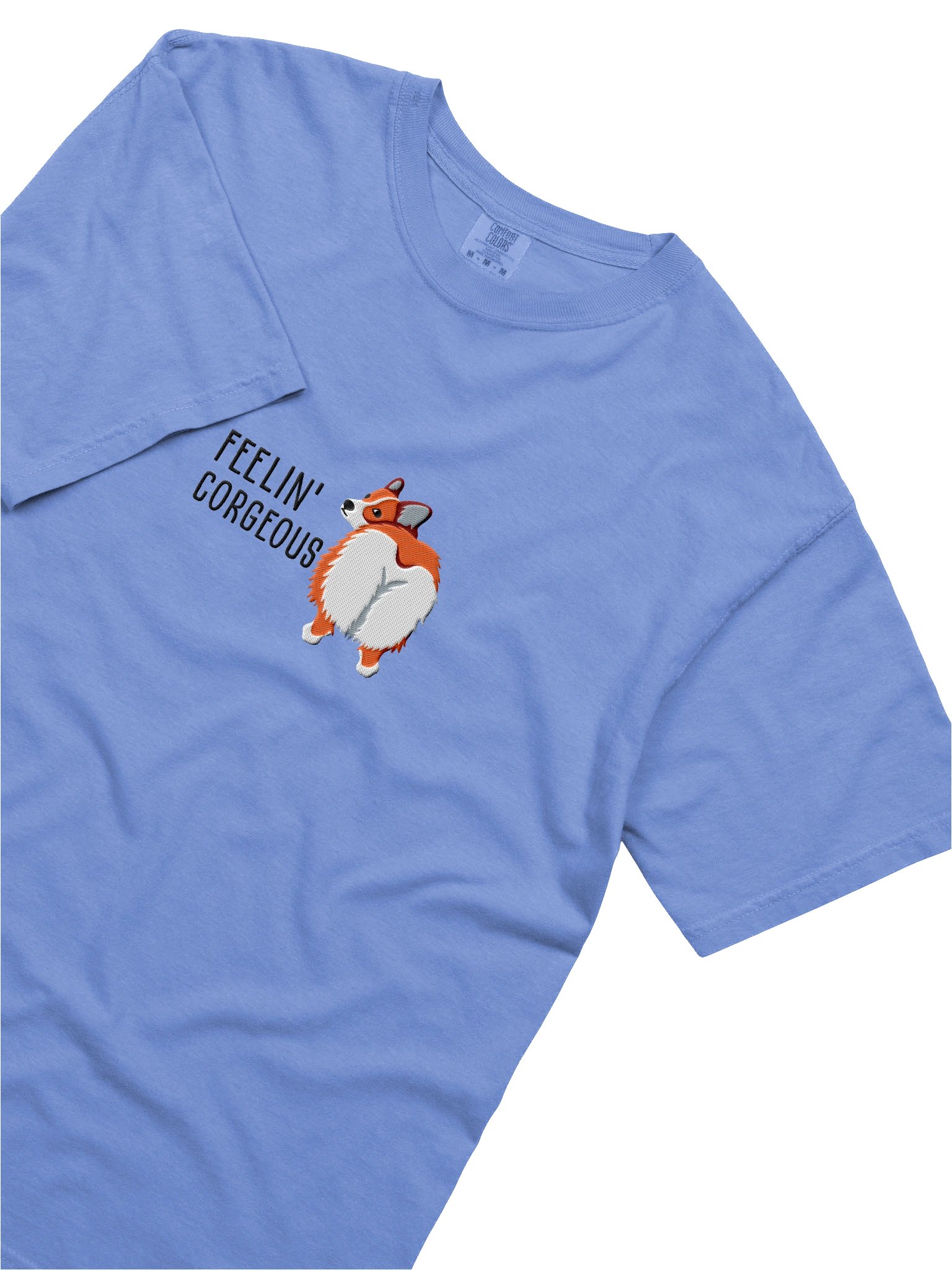 Feelin' Corgeous T-Shirt(Embroidered) of a Pembroke Welsh Corgi(Red) product image (8)