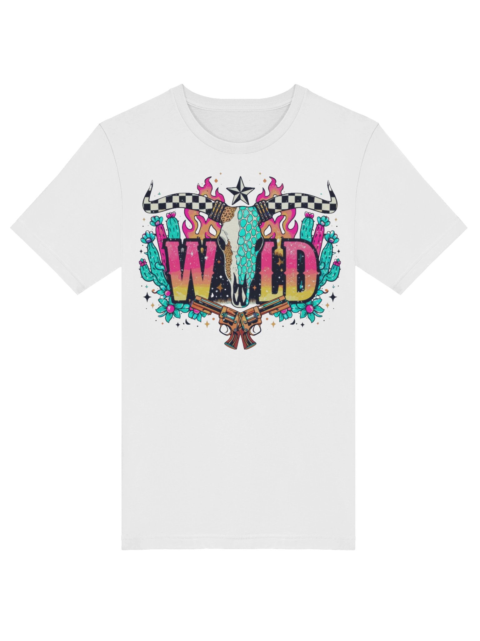 Wild Skull Checkerboard T-Shirt product image (5)