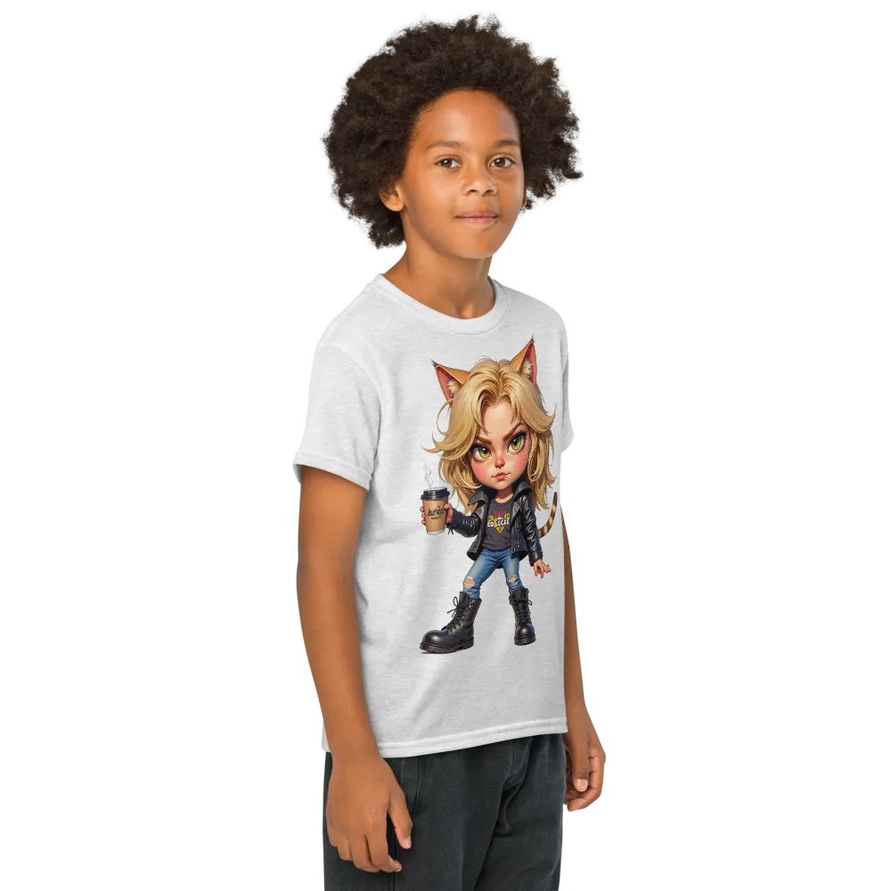 Confident Cat Coffee Break Youth Tee product image (69)