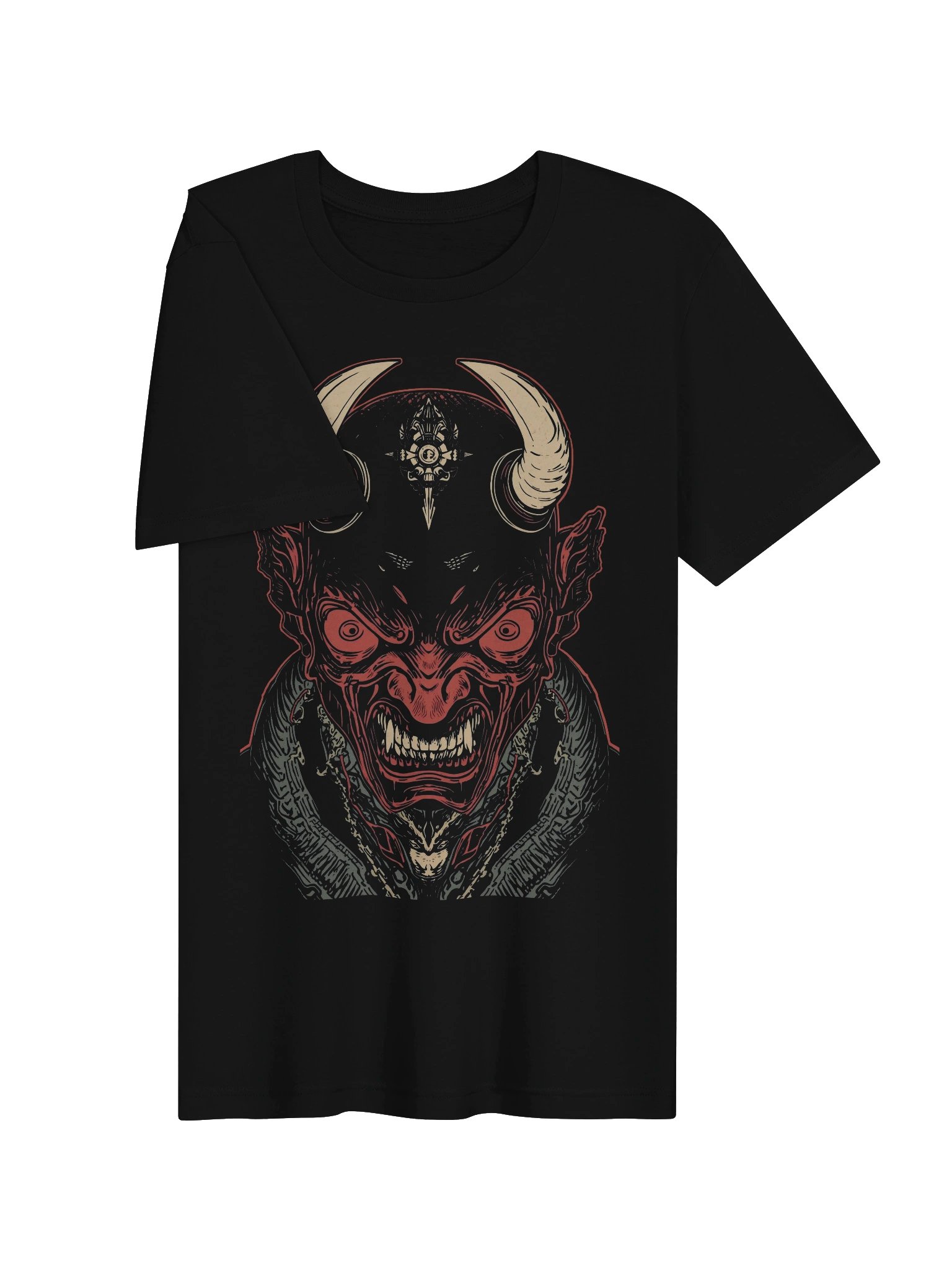Crimson Oni Mask Lightweight T-Shirt product image (6)