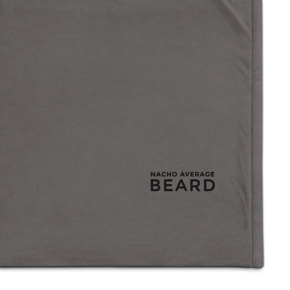 Nocha Average Beard Embroider Sherpa Blanket (Grey/ Black) product image (1)
