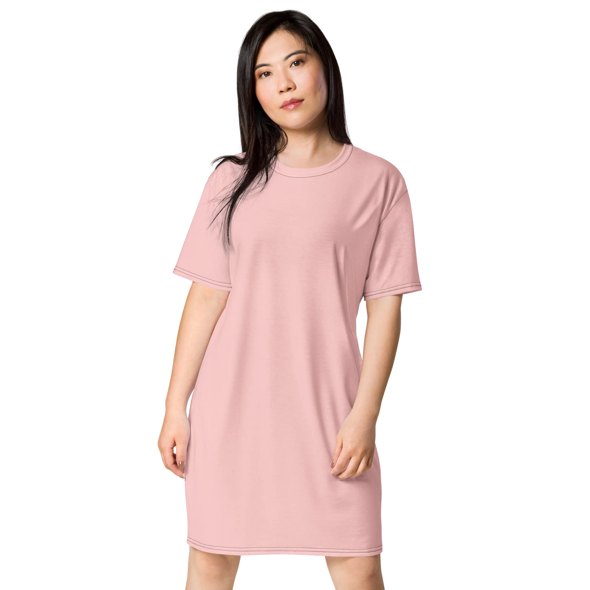 Cosmos Pink Oversized T-Shirt Dress | Stretchy Fabric | Casual or Formal Style | Sizes 2XS-6XL | Exclusive Design product image (1)