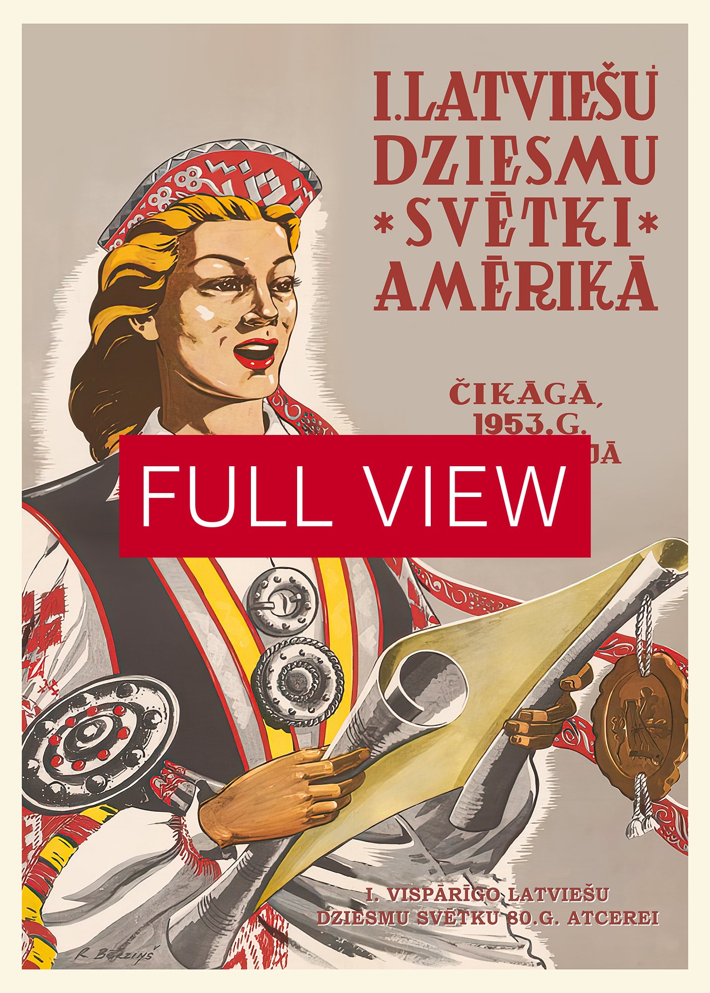 Latvia retro poster, 1953 — retro vintage travel poster, retro travel art, retro travel wall art product image (3)