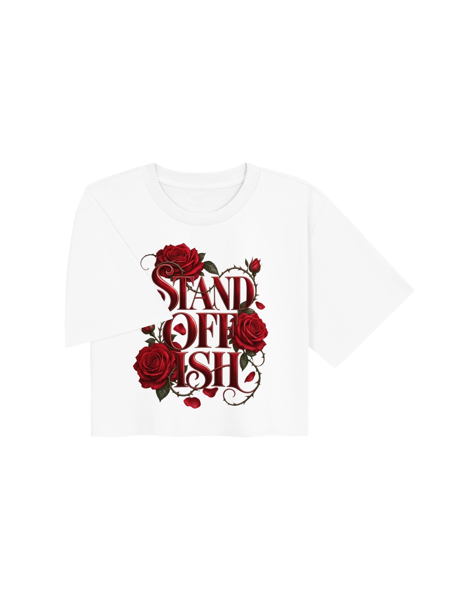 Stand Off Ish — Soft Petals, Sharp Boundaries Crop Tee - White product image (5)