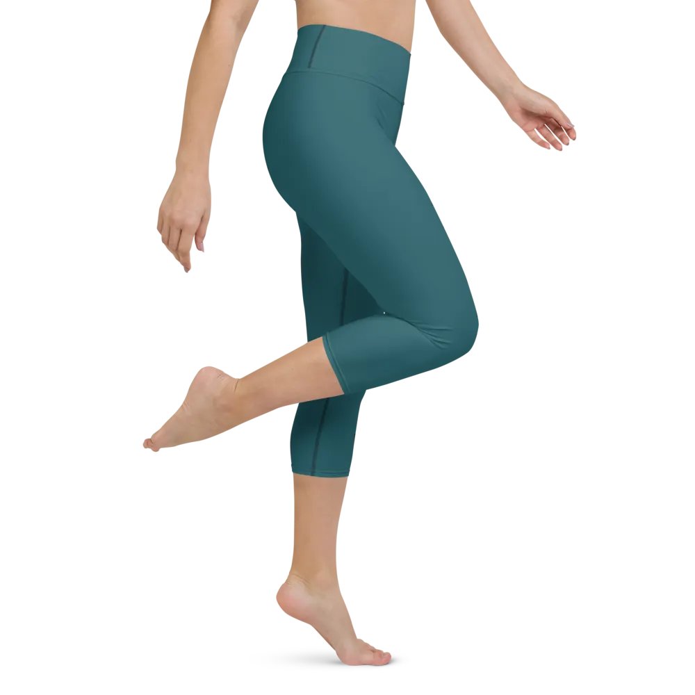 Teal High-Waist Capri Leggings product image (5)