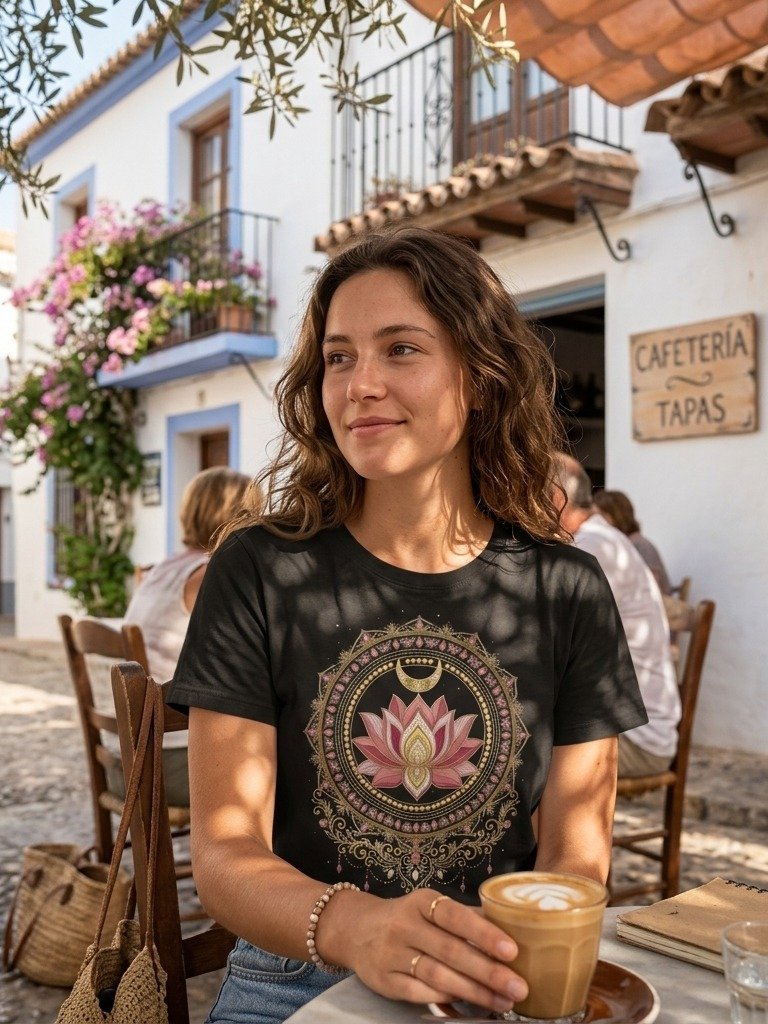 Camiseta Boho Mandala de Loto Sagrado | Camiseta Despertar Espiritual product image (3)