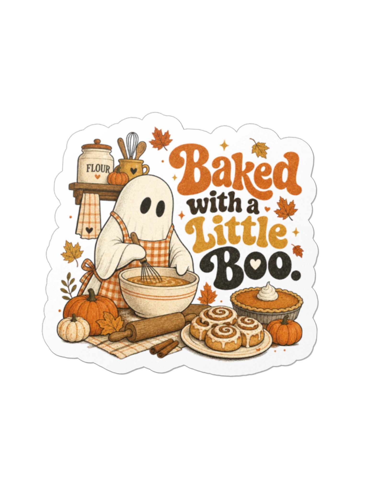 Baked with a Little Boo Halloween Sticker product image (1)