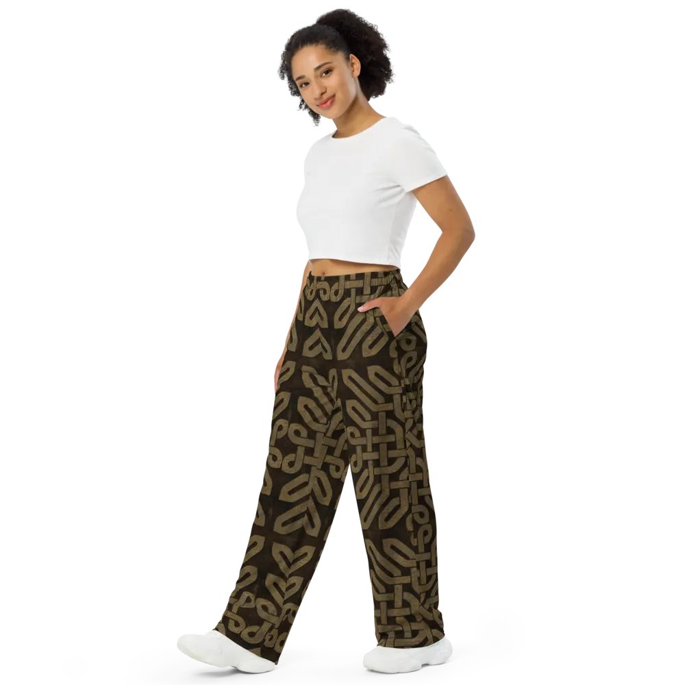 Faux Leather Graphic Celtic Knot Wideleg Pants product image (4)