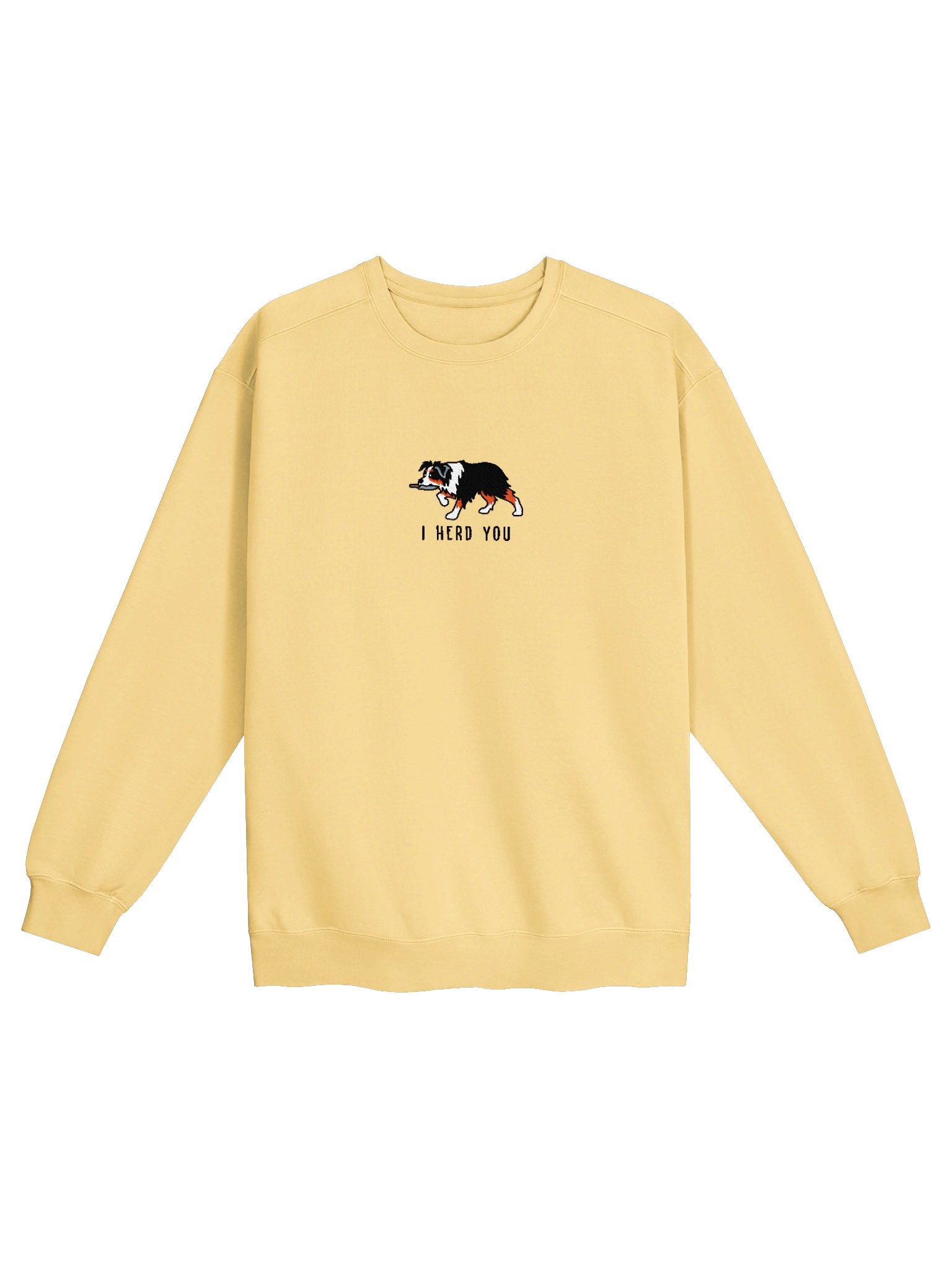 I Herd You Funny Chibi-Style Embroidered Premium Sweatshirt for Australian Shepherd(Tricolor) Owners product image (41)