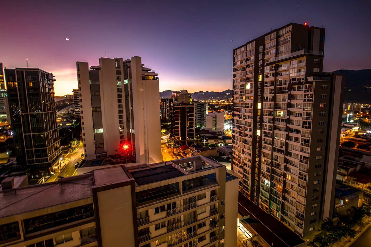 San Jose at night, Costa Rica