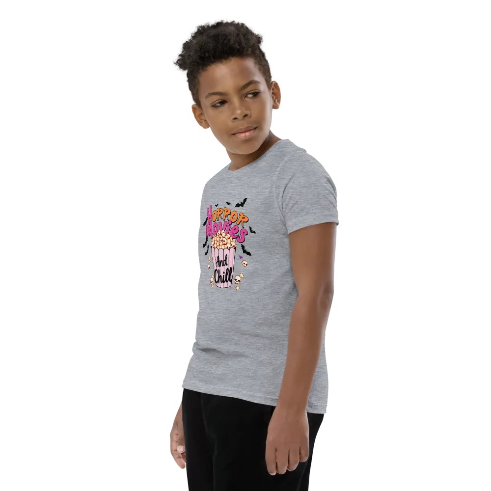 Horror Movies and Chill Popcorn Youth T-shirt product image (8)