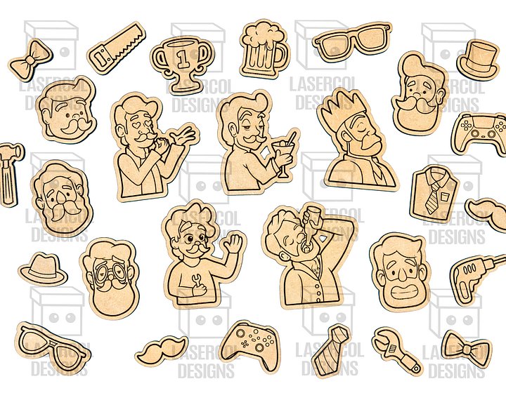 Father's Day Paint Kit DIY Cut Outs Set 1 & 2 - Laser Cut Files product image (2)