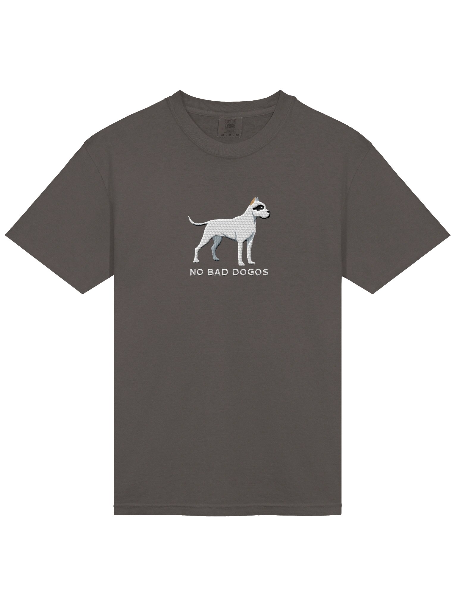 No Bad Dogos T-Shirt(Embroidered) of a Dogo Argentino(Black & White, Cropped Ears) product image (6)