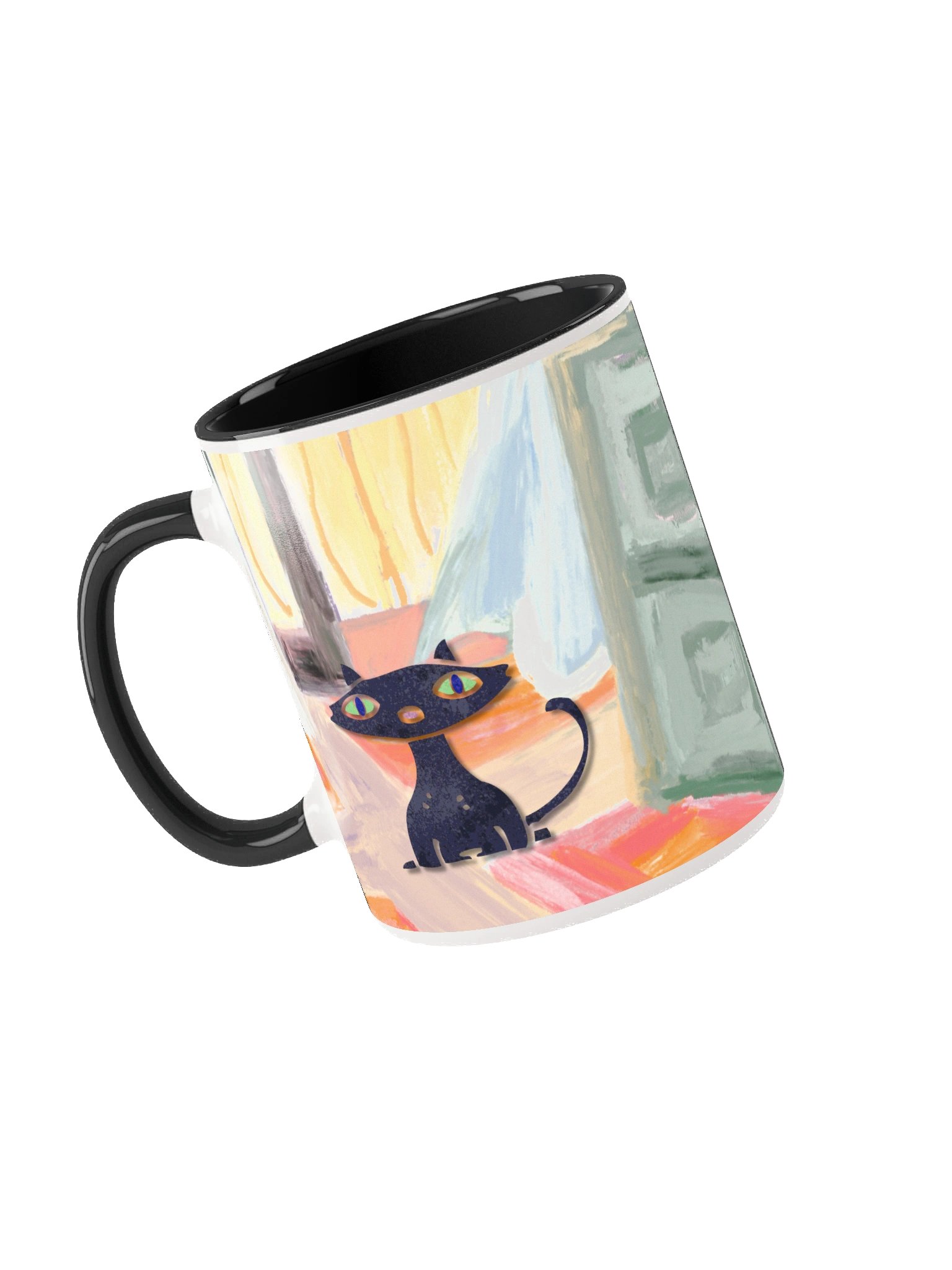 Whimsical Funny Black Cat Ceramic Mug product image (6)