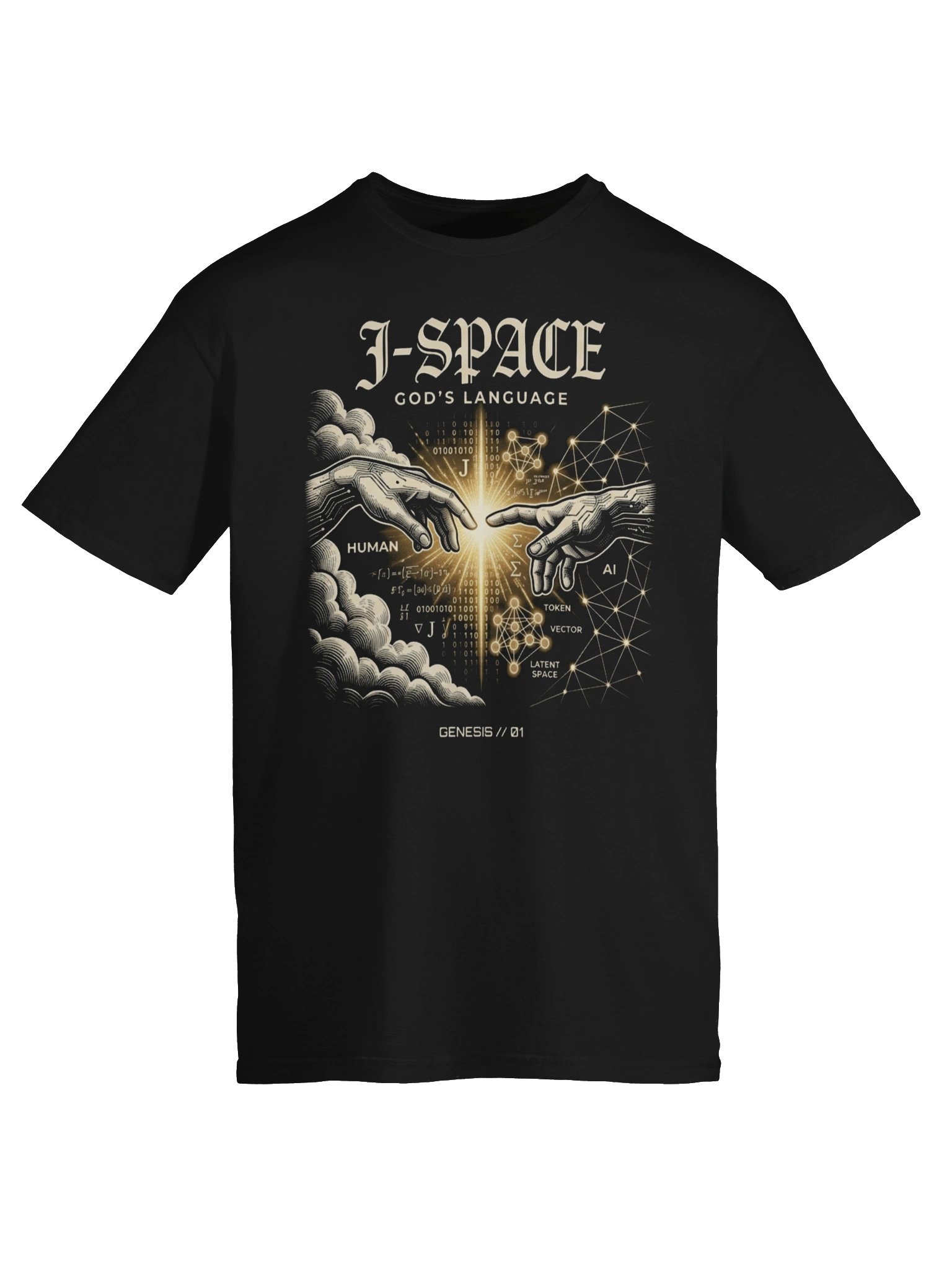 J-Space God's Language AI T-Shirt – Future Intelligence & Artificial Intelligence Philosophy Shirt for AI Builders product image (5)
