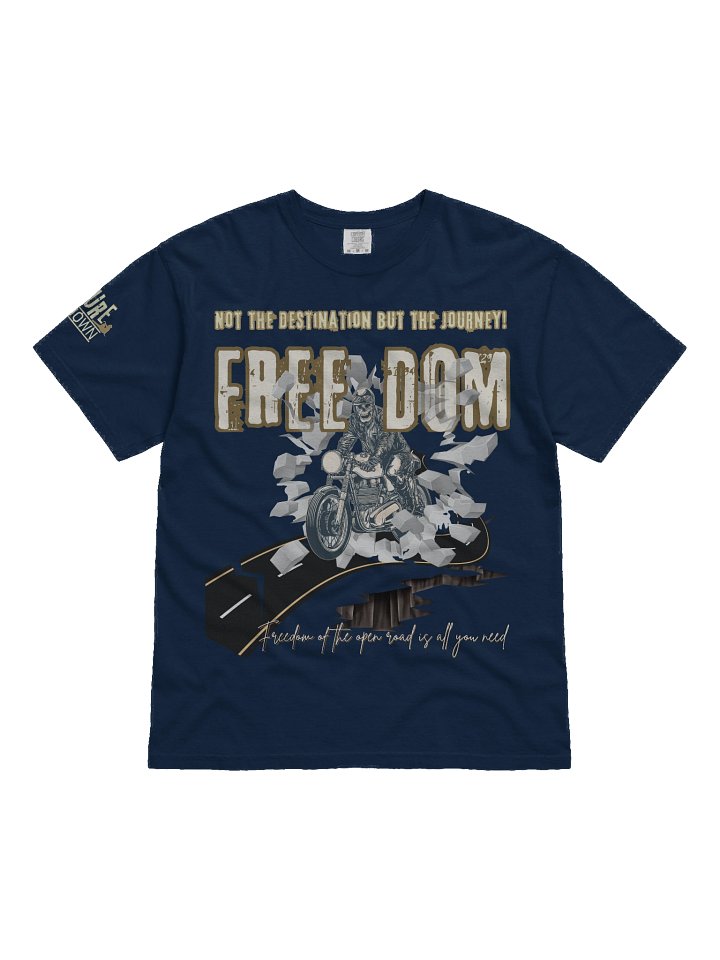 FREEDOM Adventure Graphic T-Shirt – Biker Journey Unisex Comfort Colors product image (1)