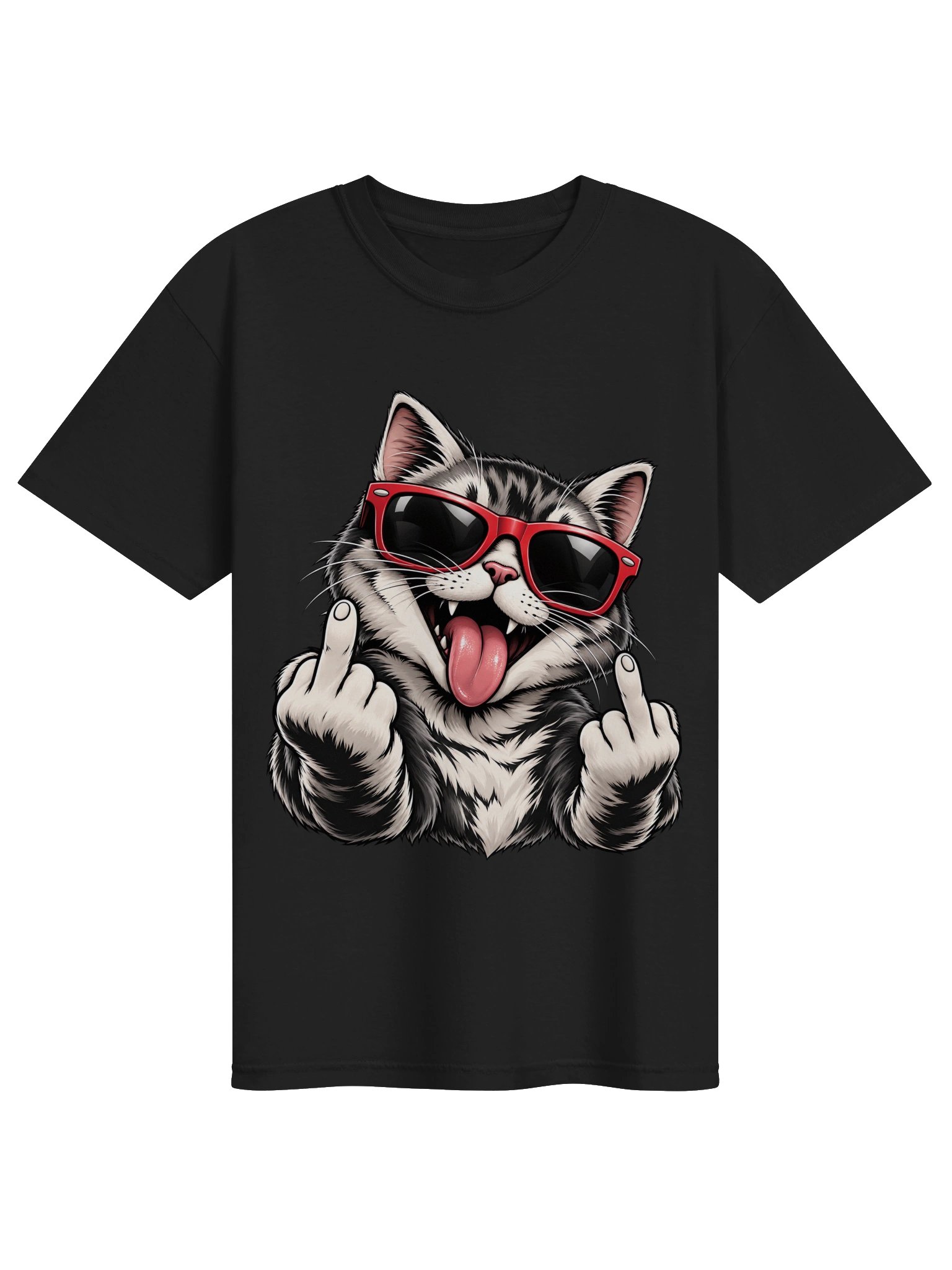 Zero Fluffs Given — Rebel Cat T-Shirt product image (3)