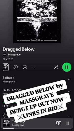 Our debut EP “DRAGGED BELOW” is now available via all major platforms (Spotify, bandcamp, etc)!!! LINKS IN OUR BIO 🤘🤘🤘