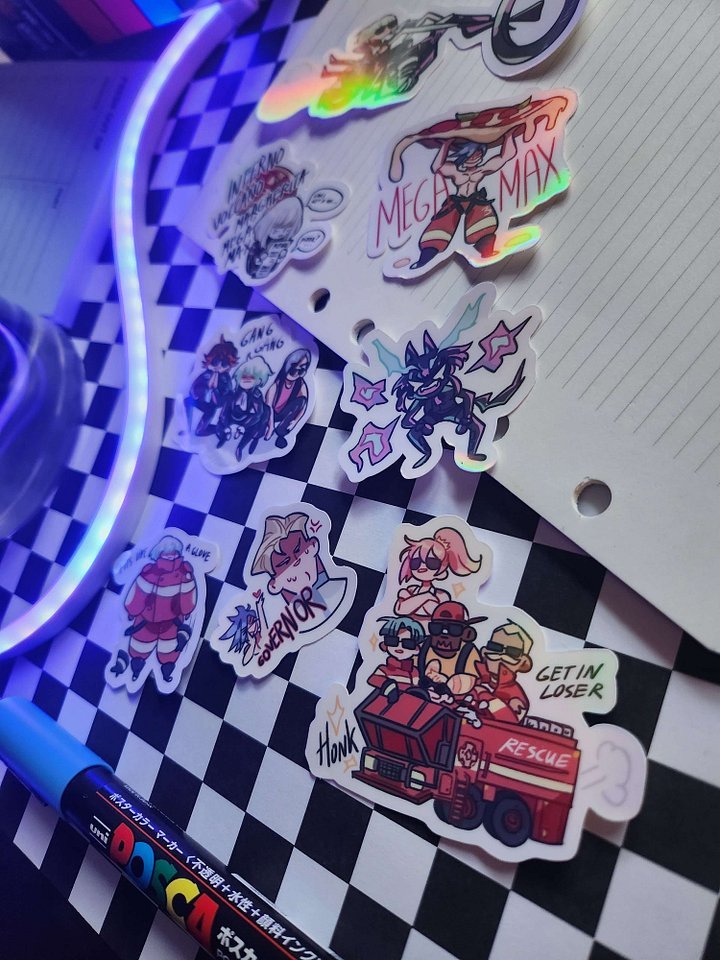 🟠Promare // Laminated Holo Sticker Set product image (2)