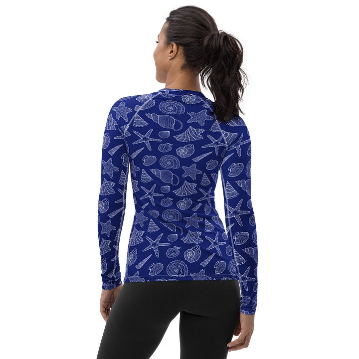 Coastal Ocean Shells Print Women's Rash Guard product image (2)