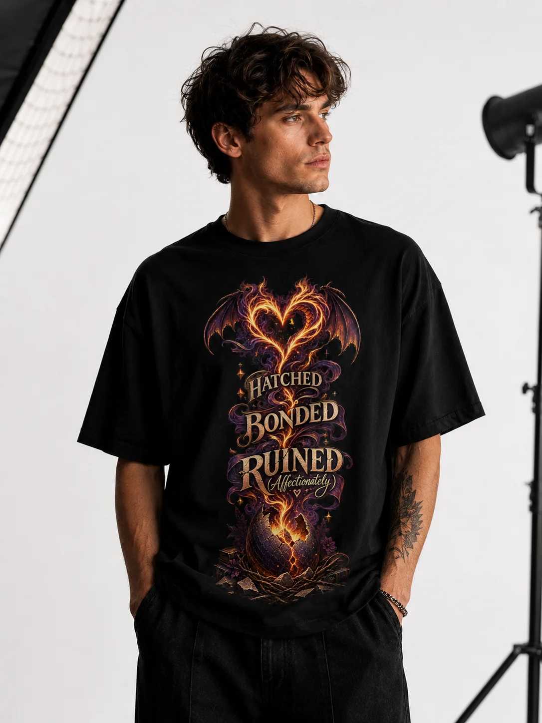 Hatched Bonded Ruined Affectionately Dragon Romantasy Tee product image (1)