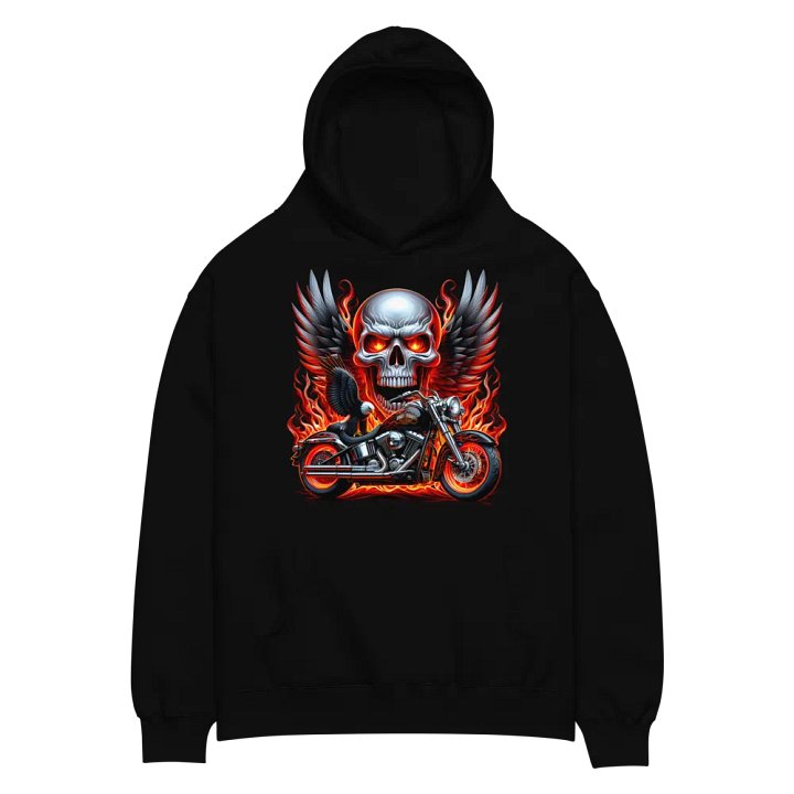 Fierce Flaming Skull Oversized Hoodie #25 product image (2)