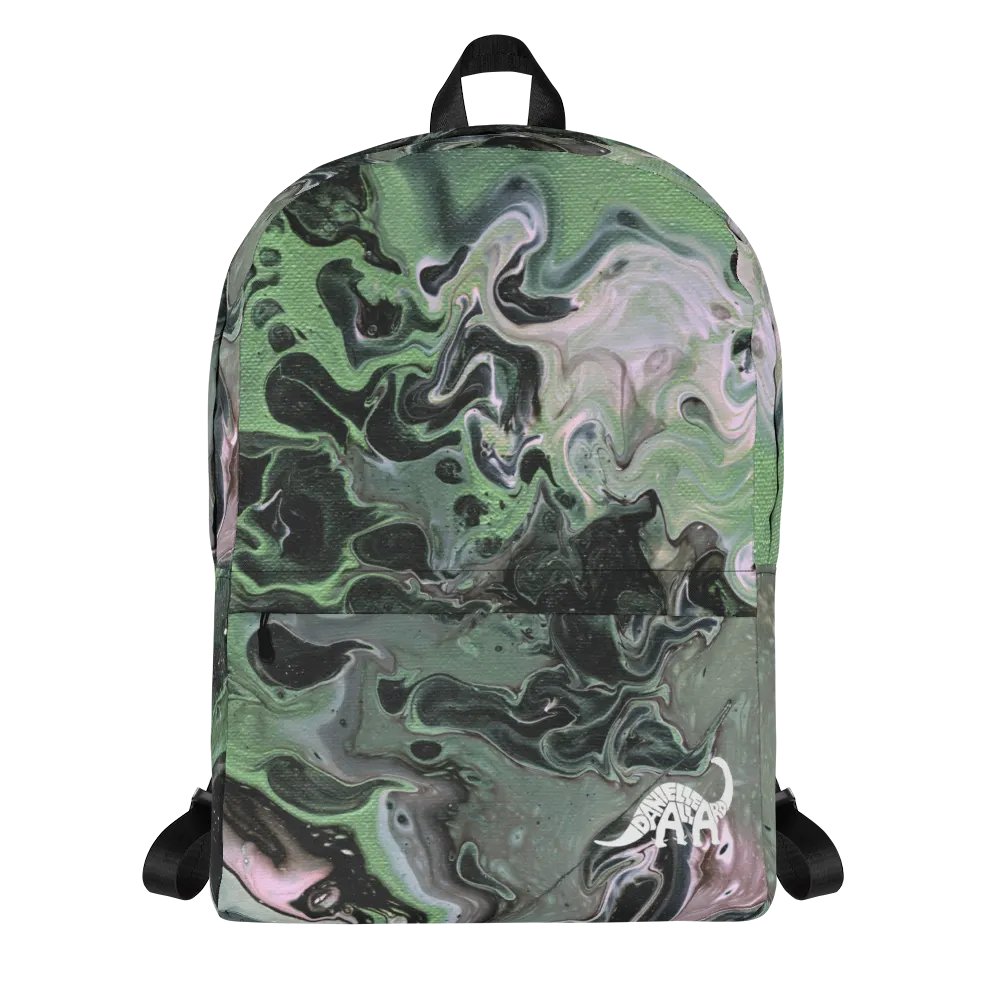 Metallic Green Fluid Acrylic Backpack product image (1)
