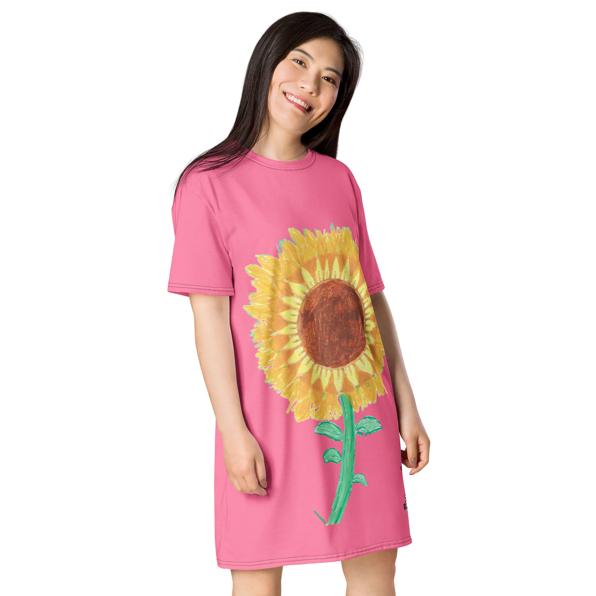 Sunflower Bloom Pink T-Shirt Dress product image (4)