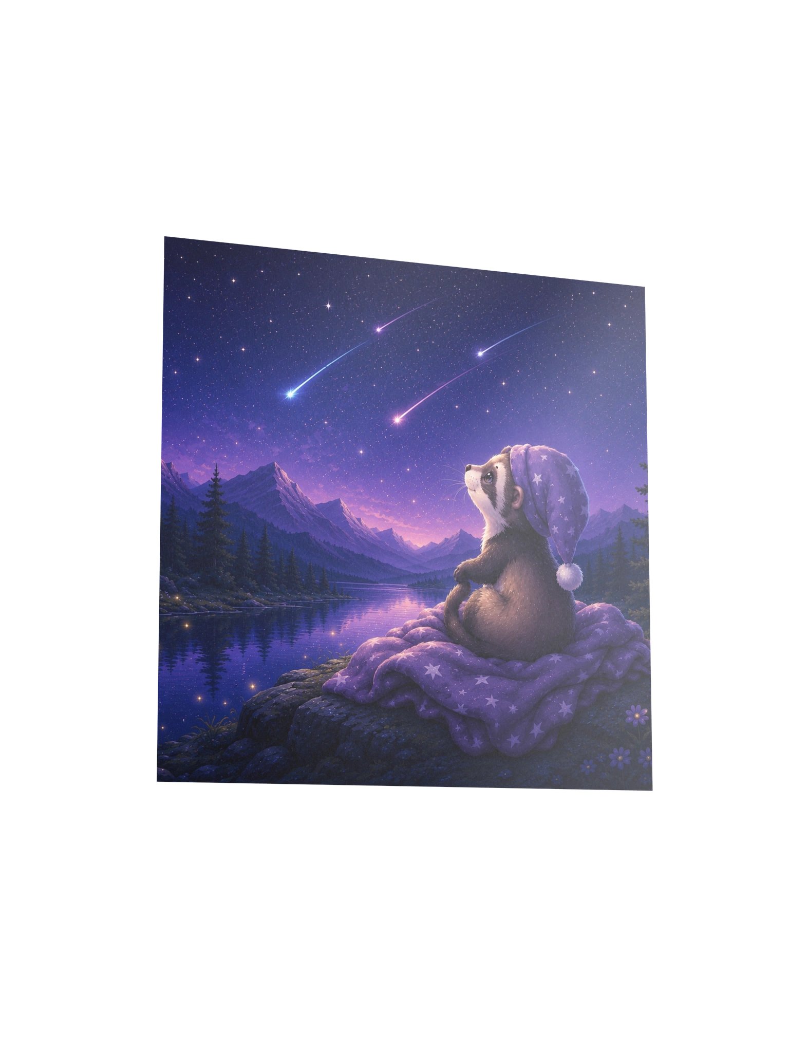 Dream Star Ferret Square Art Print | Moonlit Dreams product image (3)
