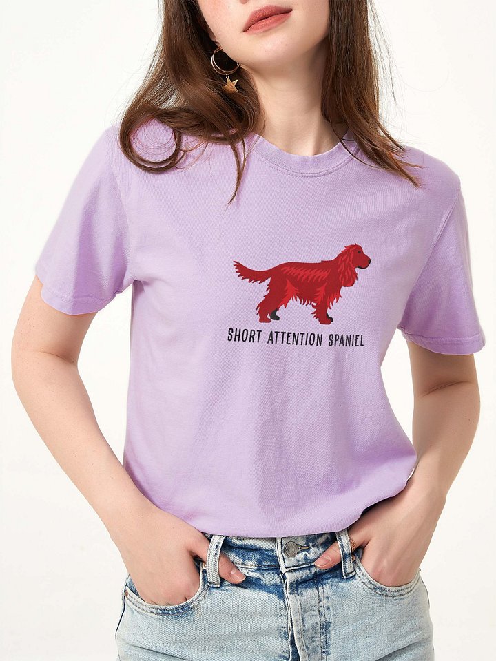 Short Attention Spaniel T-Shirt(Embroidered) of an English Cocker Spaniel(Liver) product image (2)