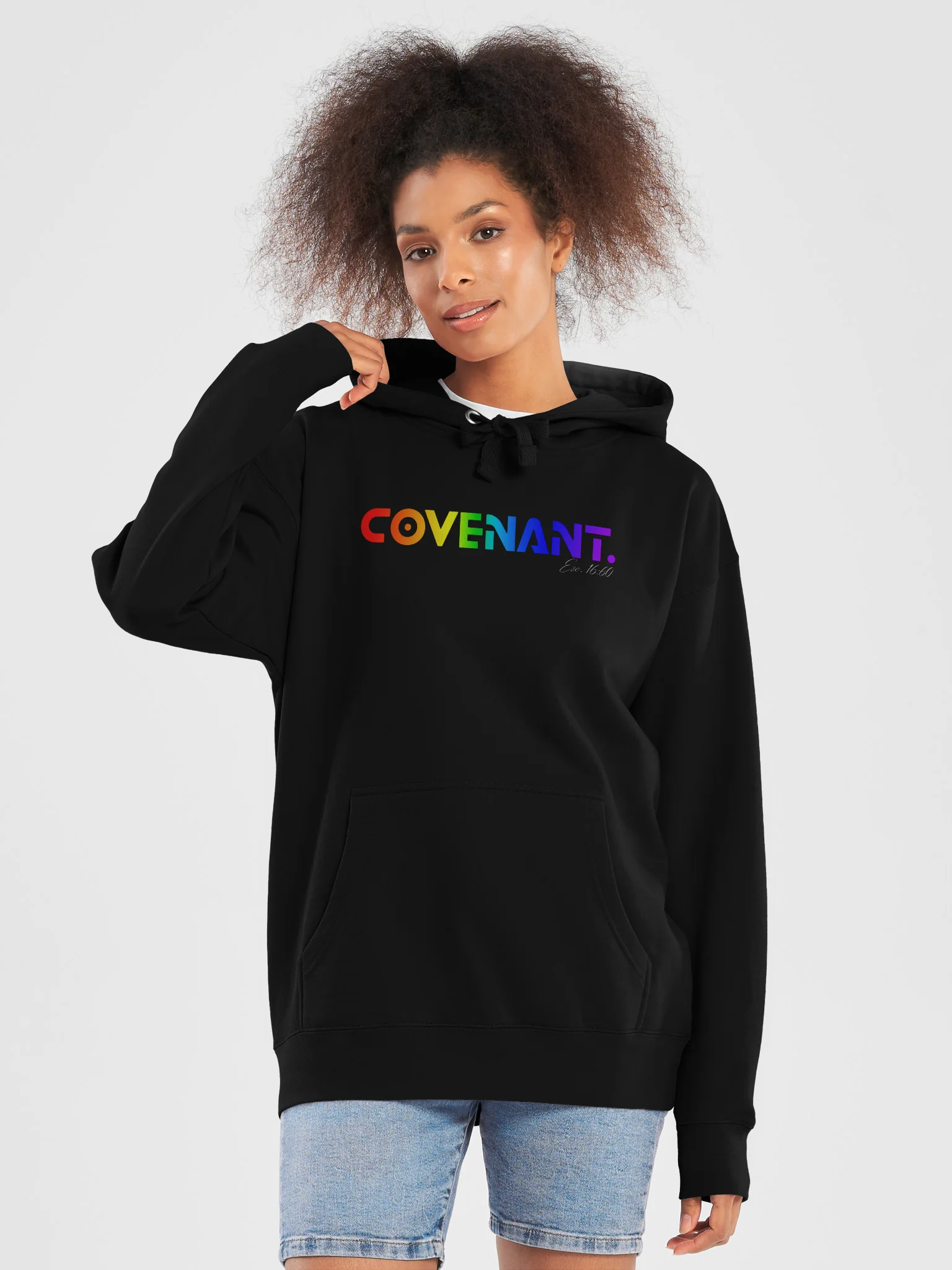 COVENANT. Rainbow Faith Statement Hoodie — His Promise Still Stands product image (34)