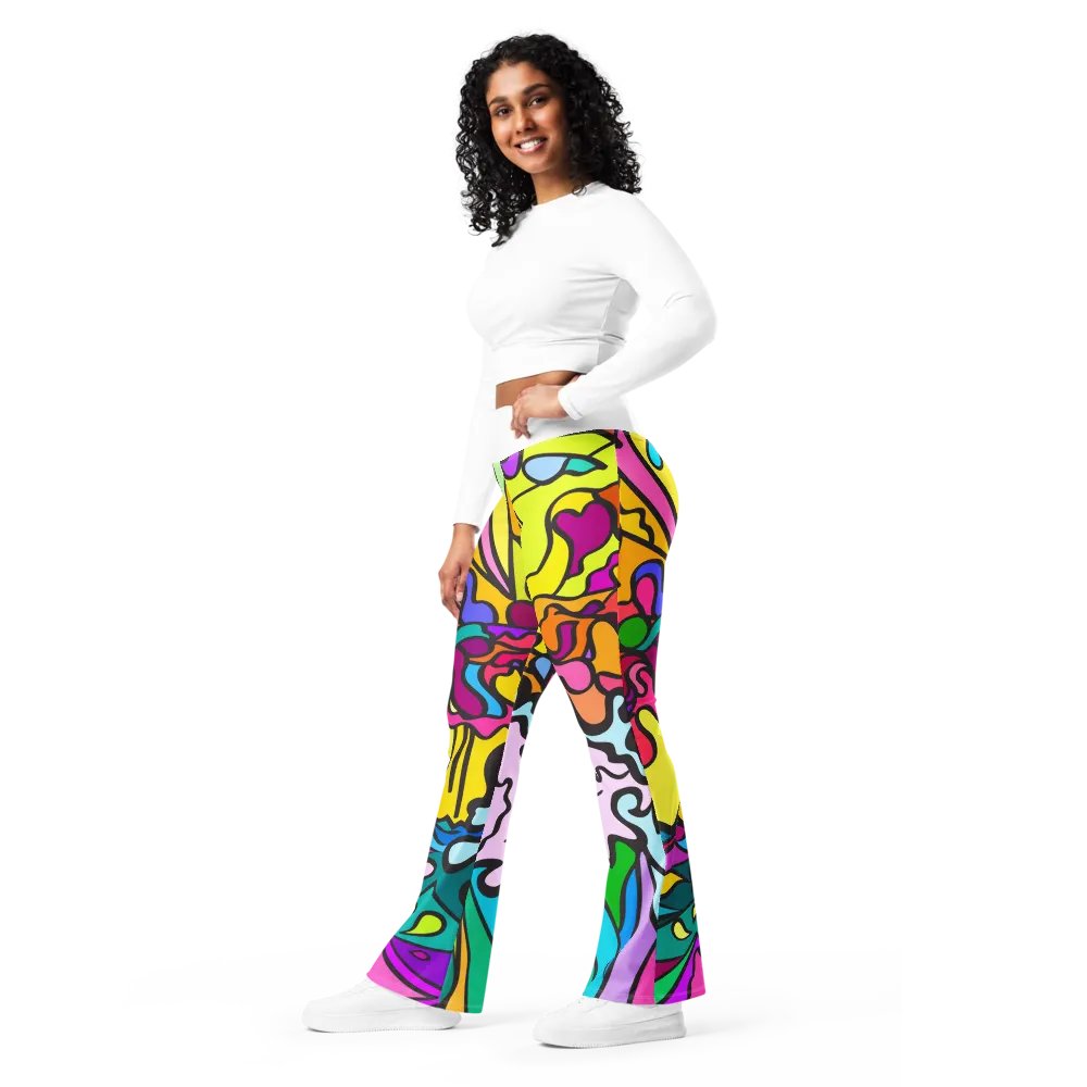 SwirlScape Flare Leggings - Wave at Sunset product image (9)