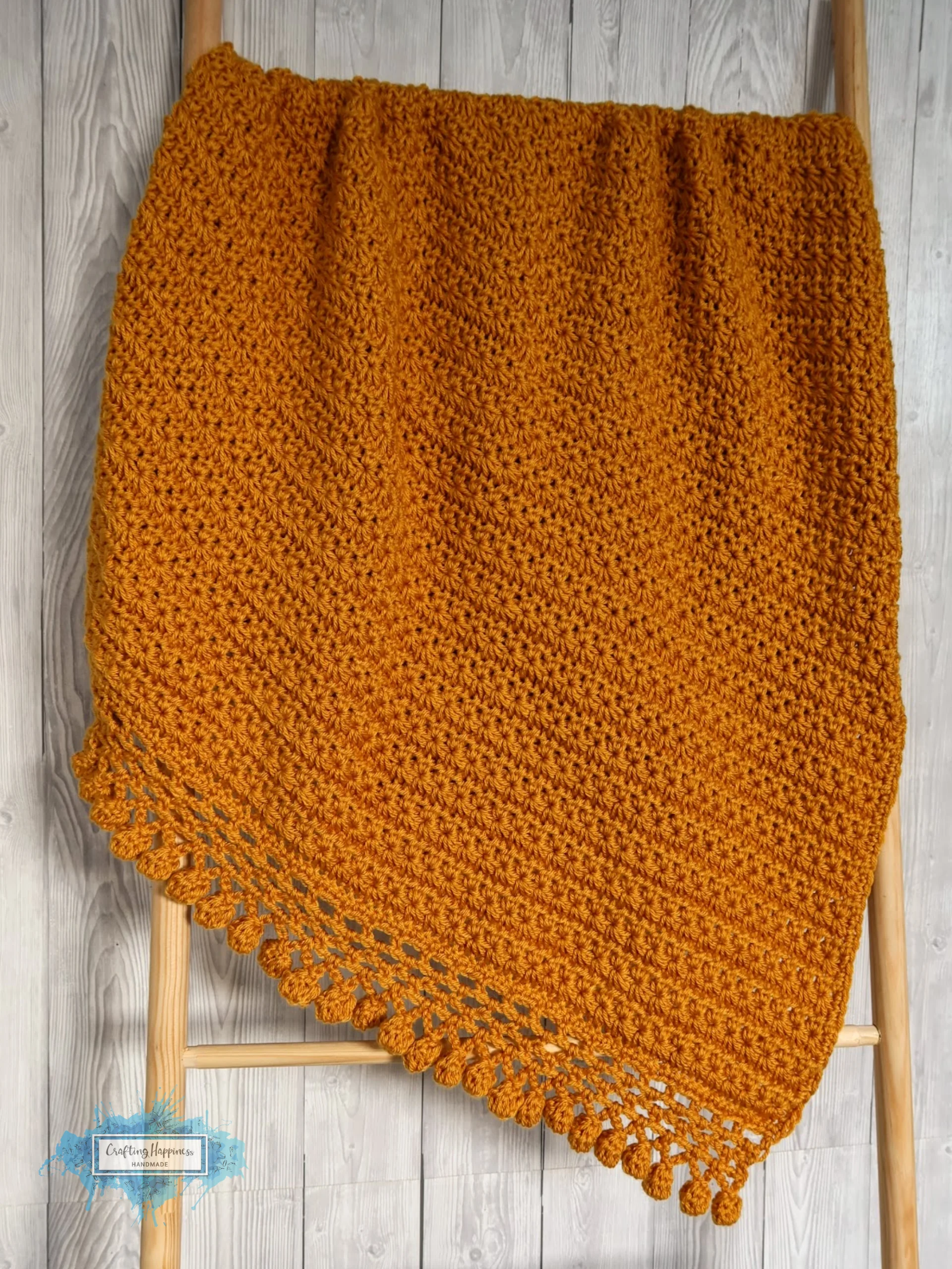 Stars & Pom Poms Crochet Baby Blanket Pattern (PDF) product image (1)