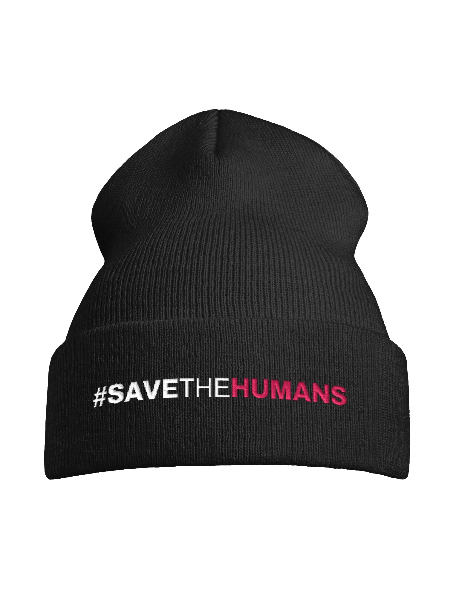 Save the Humans Cuffed Beanie — Black product image (7)