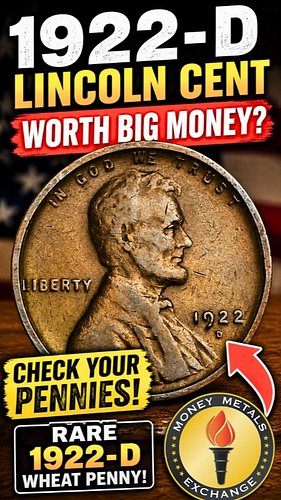 Check Your Pennies NOW! Rare 1922-D Worth Money

Check your old wheat pennies carefully.

The 1922-D Lincoln Cent is consider...