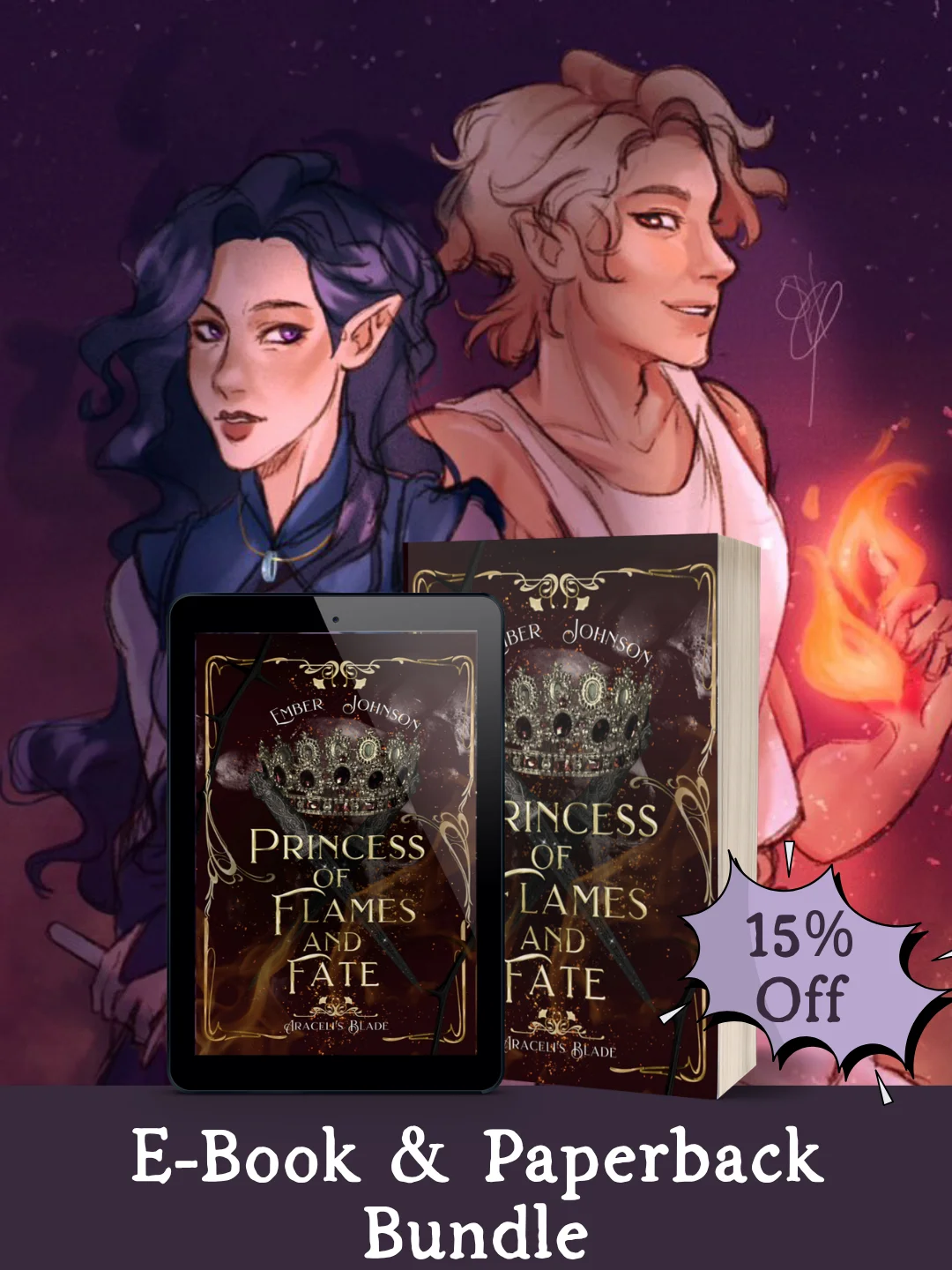 Princess of Flames and Fate Paperback & E-Book Bundle product image (1)